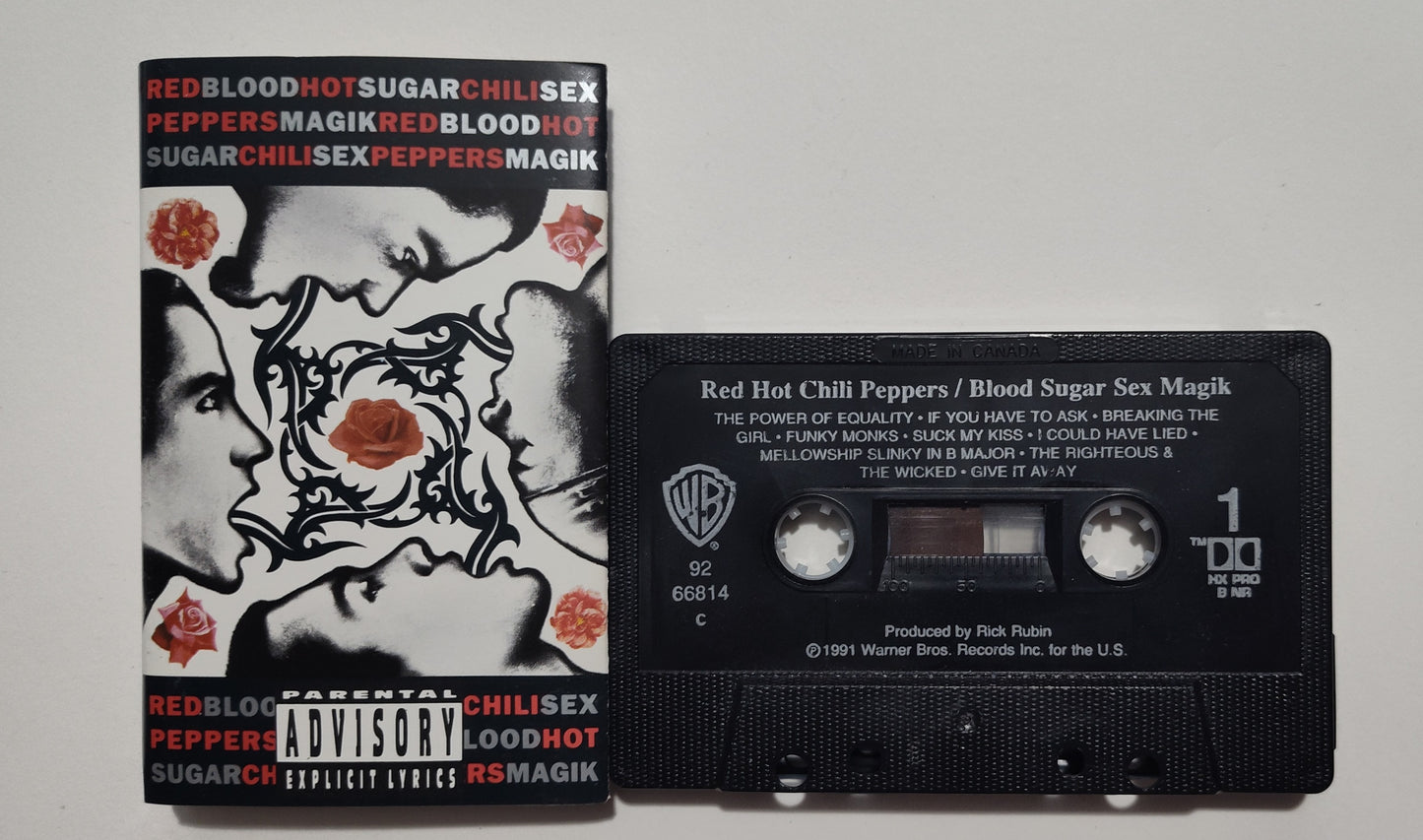 Red Hot Chili Peppers - "Blood Sugar Sex Magik" - CASSETTE TAPE (Canada; Black Shell; DOLBY HX PRO NR B) VG/VG+
