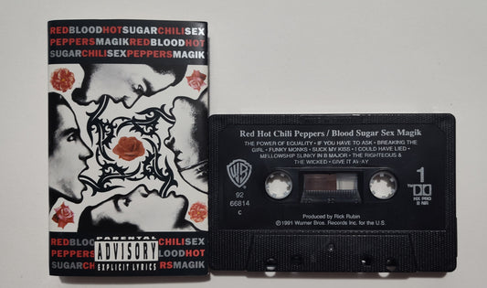 Red Hot Chili Peppers - "Blood Sugar Sex Magik" - CASSETTE TAPE (Canada; Black Shell; DOLBY HX PRO NR B) VG/VG+