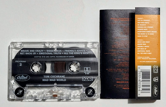 Tom Cochrane - "Mad Mad World" - CASSETTE TAPE VG+/VG+