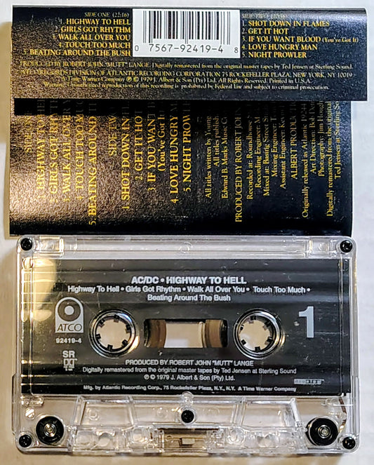 AC/DC - "Highway To Hell" - CASSETTE TAPE VG+/VG+