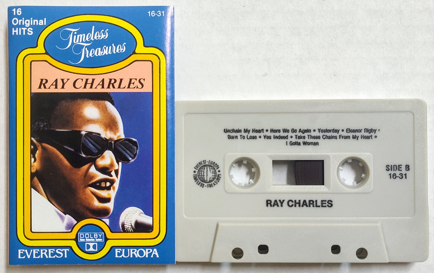Ray Charles - “16 Original Hits (Yugoslavia)” - CASSETTE TAPE NM/NM