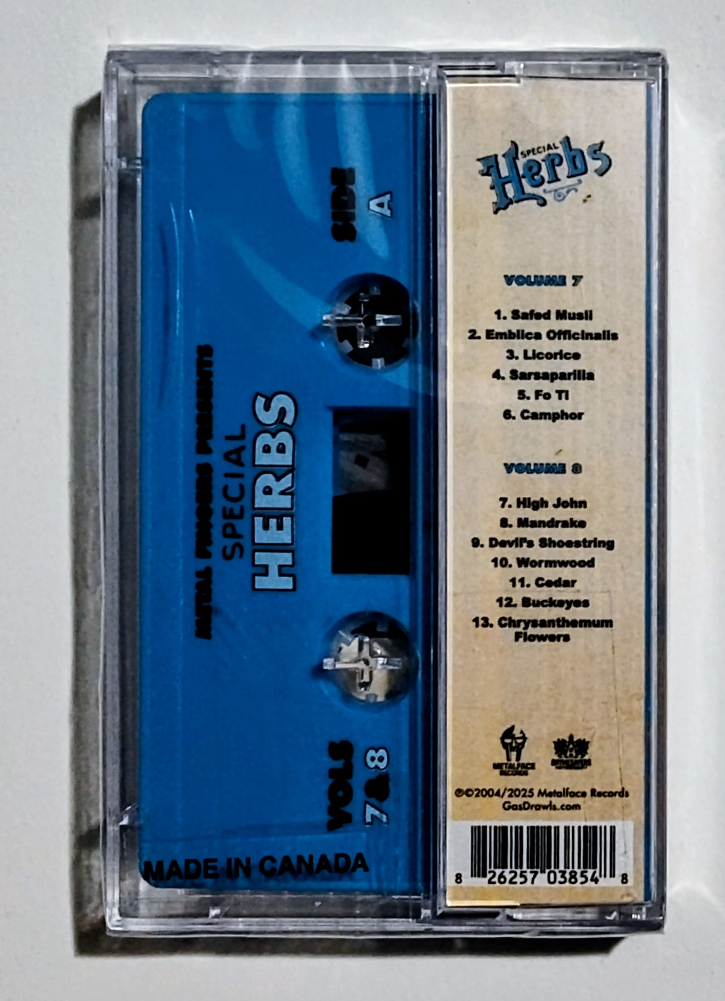 MF Doom as Metal Fingers - "Special Herbs (Instrumentals; 5-Tape Complete Set)" - CASSETTE TAPE NM/M (All Sealed; 2 tapes have cracks on back of case)