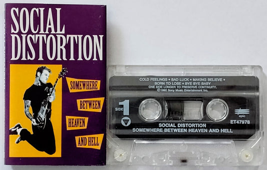 Social Distortion - “Somewhere Between Heaven And Hell” - CASSETTE TAPE VG+/VG+