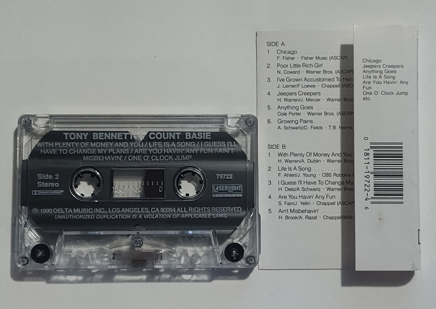 Count Basie + Tony Bennett - "Tony Bennett In Concert With Count Basie" - CASSETTE TAPE (DOLBY Stereo) VG+/VG+