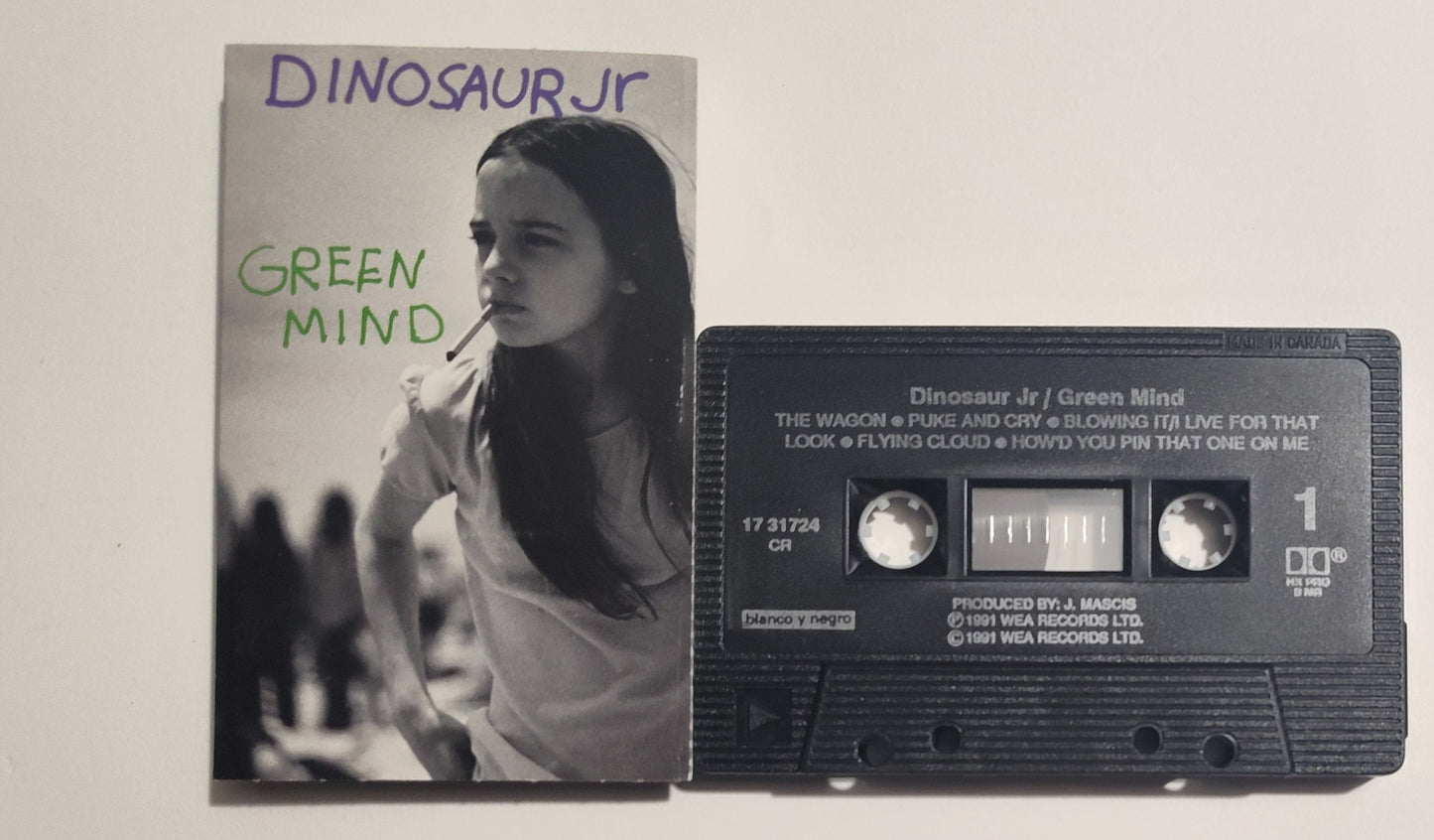 Dinosaur Jr. - "Green Mind" - CASSETTE TAPE (Canada; black shell; DOLBY HX PRO B NR) VG+/VG+