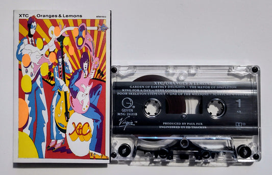 XTC - "Oranges & Lemons" - CASSETTE TAPE (AR; DOLBY HX PRO B NR) VG+/VG+