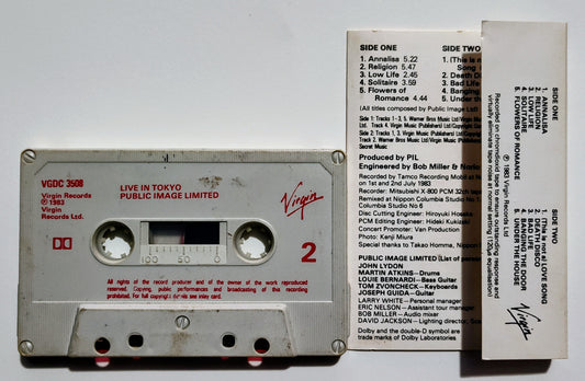 Public Image Ltd (PIL) - "Live In Tokyo" - CASSETTE TAPE (DOLBY) VG+/G+ *🌟*