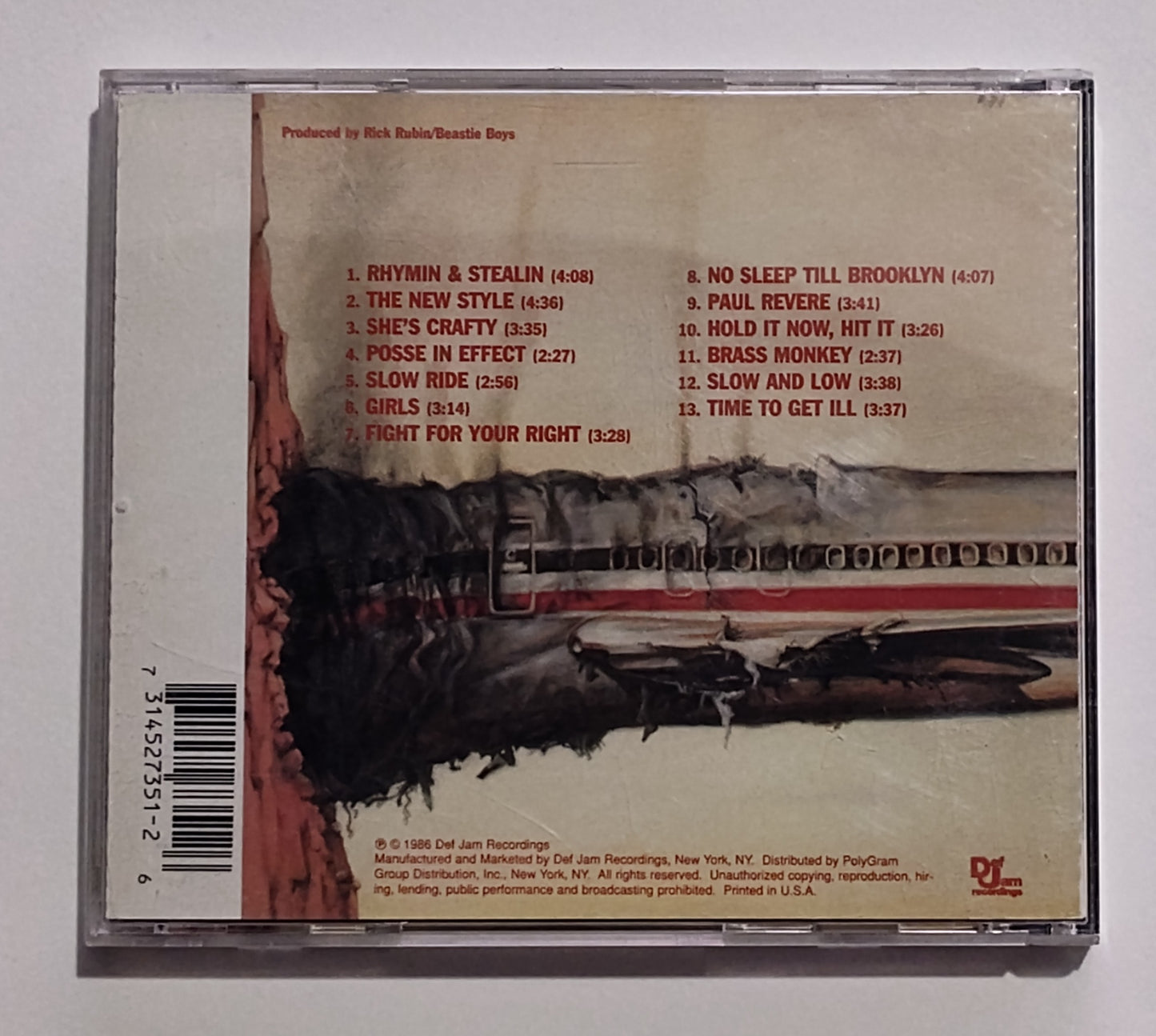 Beastie Boys - "Licensed To Ill" - COMPACT DISC VG+/VG