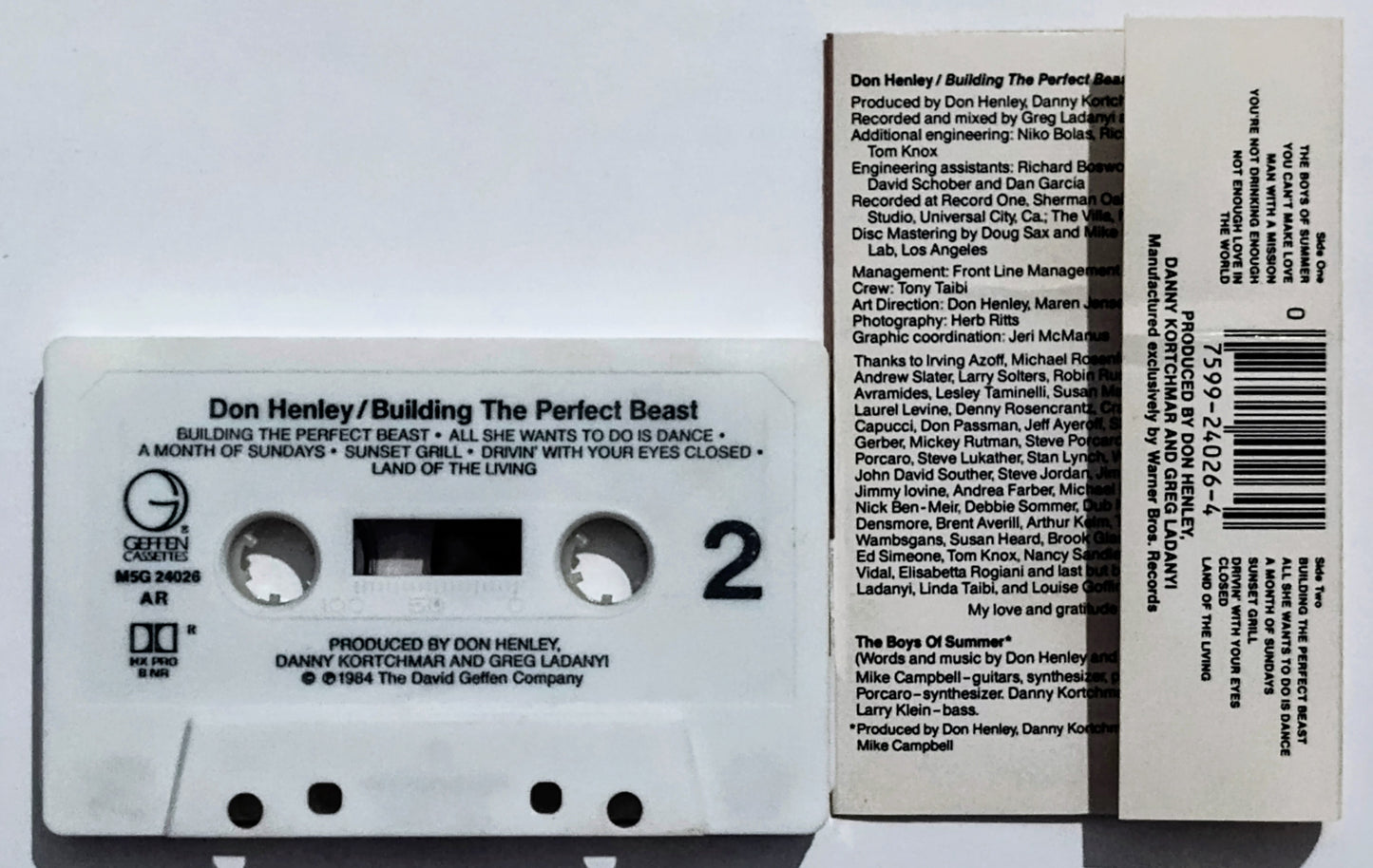 Don Henley - “Building The Perfect Beast” - CASSETTE TAPE VG+/VG+