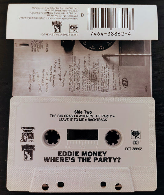 Eddie Money - “Where's The Party” - CASSETTE TAPE VG+/VG+