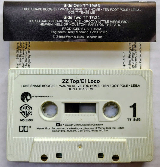 ZZ Top - “El Loco” - CASSETTE TAPE VG/VG