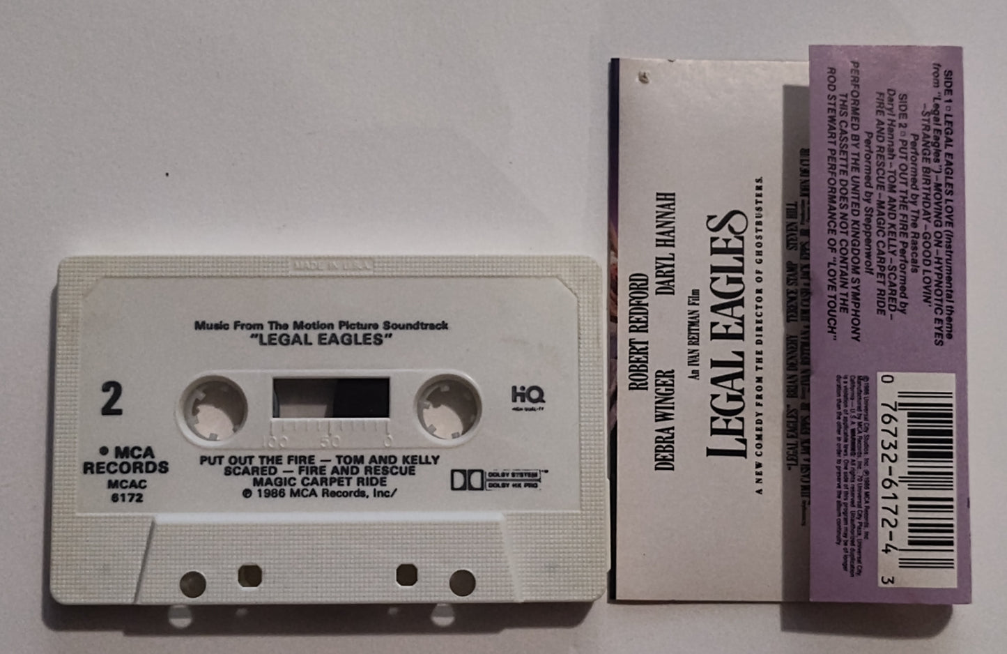 Various Artists - "Legal Eagles Soundtrack" - CASSETTE TAPE (DOLBY HX PRO) G+/VG+