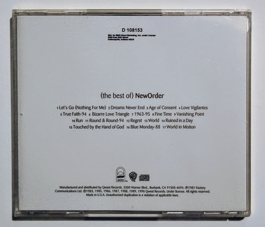 New Order - "The Best Of New Order" - COMPACT DISC VG+/VG+