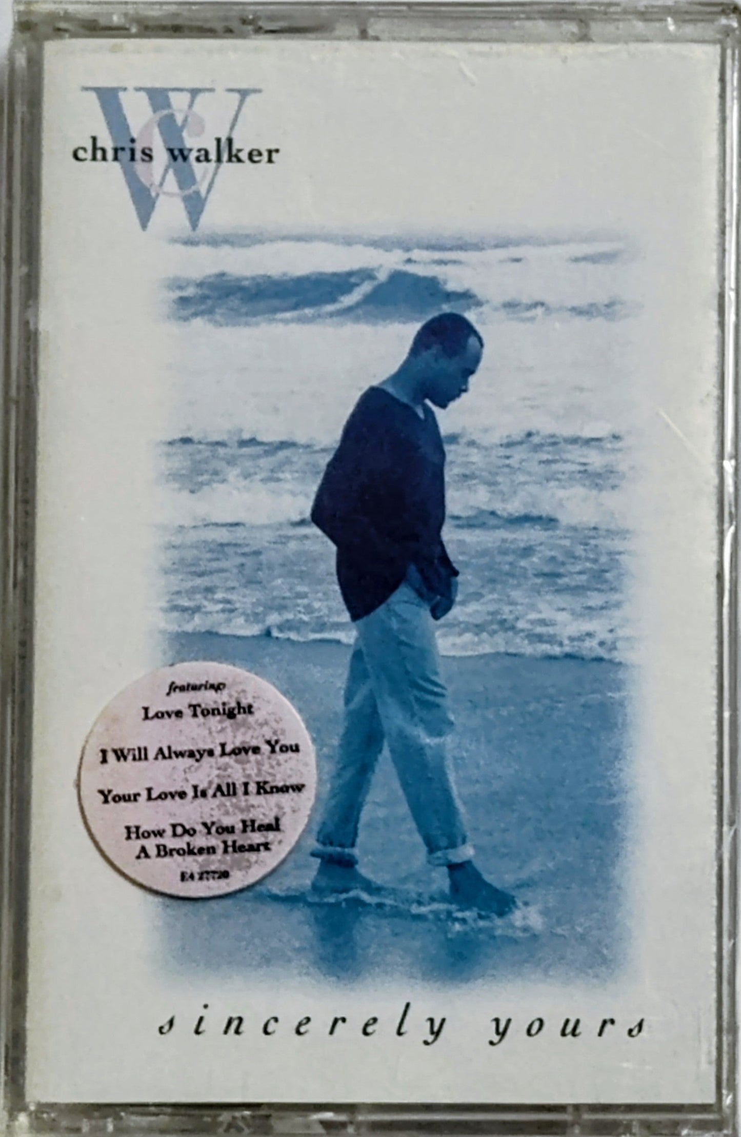 Chris Walker - “Sincerely Yours” - CASSETTE TAPE NM/M (Sealed with hype sticker; small crack in spine of case)