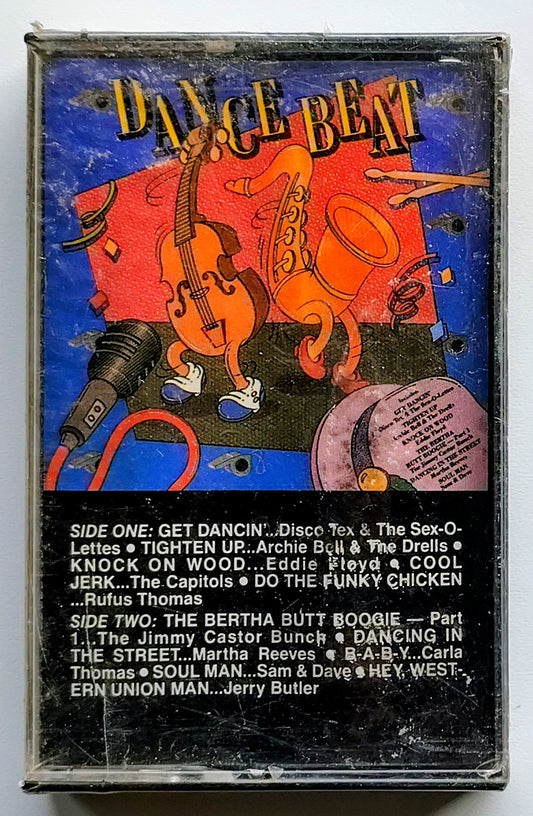 Various Artists - “Dance Beat Compiltion” - CASSETTE TAPE VG+/M (Sealed; drill in spine; kinda grimey)