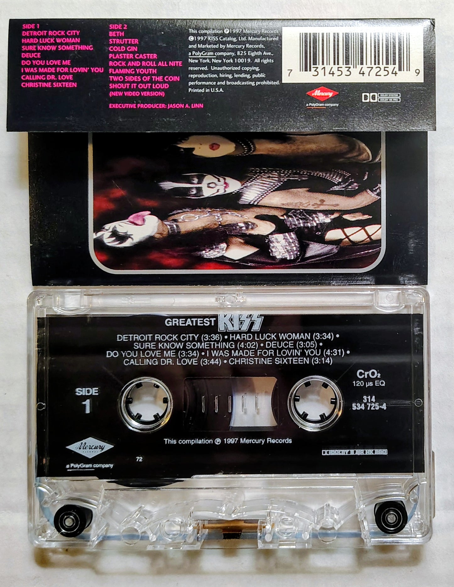 KISS - “Greatest KISS” - CASSETTE TAPE VG/VG+