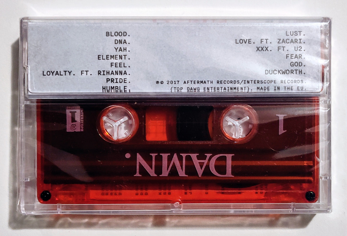 Kendrick Lamar - "Damn." - CASSETTE TAPE (Italy "Fan Club" Tape) M/M (Sealed)