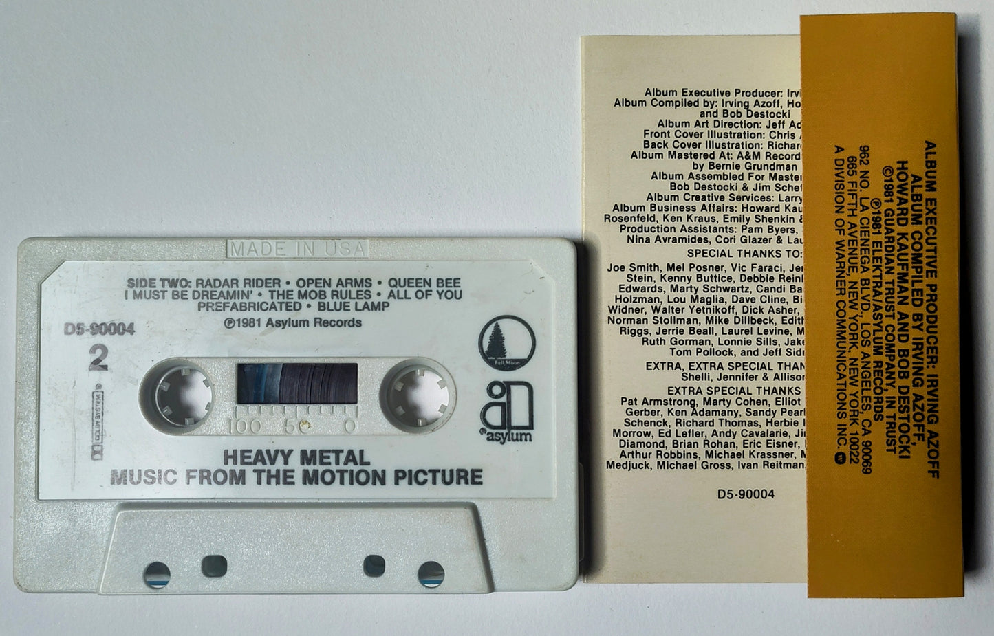 Various Artists - "Heavy Metal: Music From The Motion Picture" - CASSETTE TAPE (DOLBY) VG+/VG
