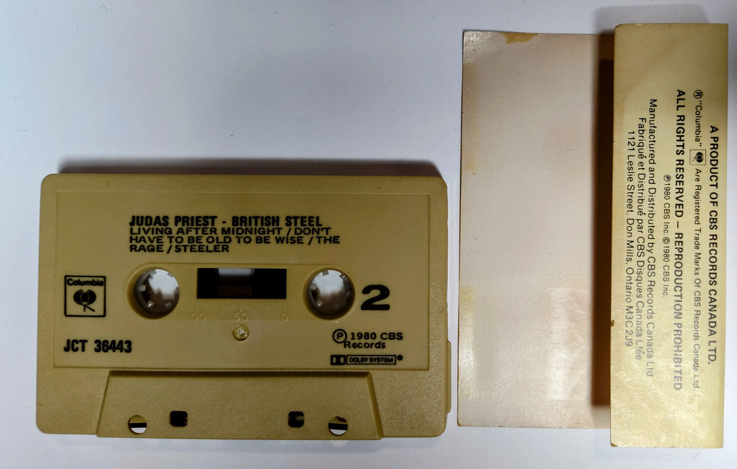 Judas Priest - "British Steel" - CASSETTE TAPE (Canada; Beige Shell; DOLBY) VG/VG+