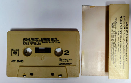 Judas Priest - "British Steel" - CASSETTE TAPE (Canada; Beige Shell; DOLBY) VG/VG+