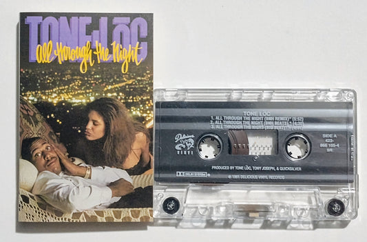 Tone Lōc - "All Through The Night" - CASSETTE TAPE (MAXI) NM/NM