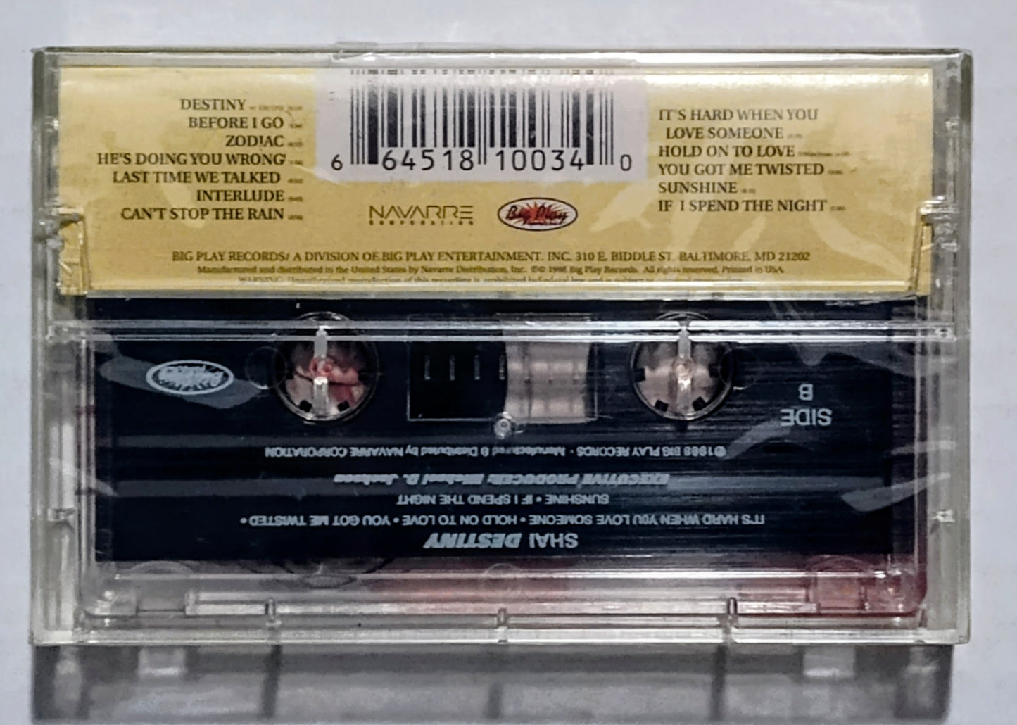 Shai - “Destiny” - CASSETTE TAPE NM/M (Sealed; torn cellophane on spine)