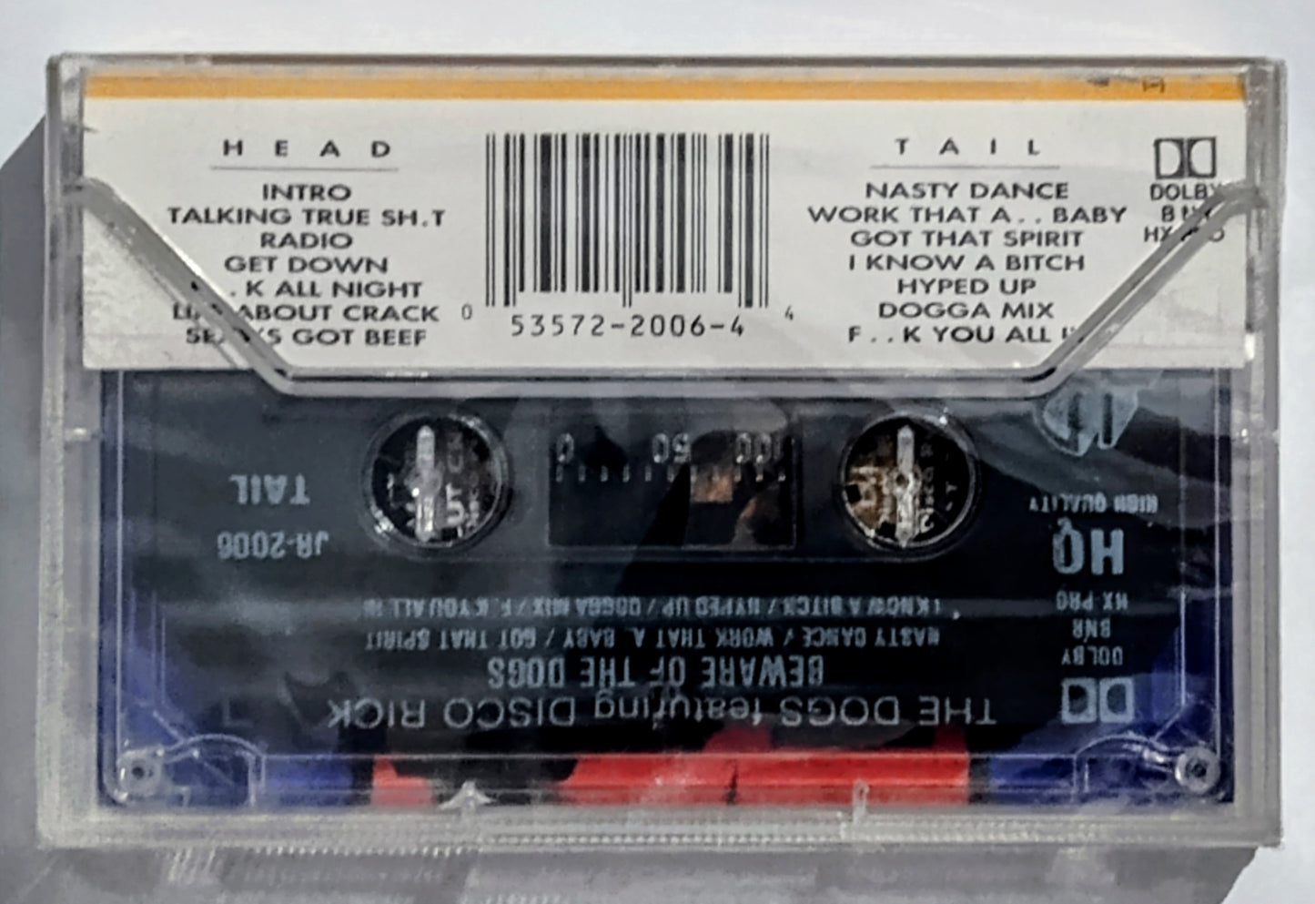 Dogs Featuring Disco Rick, The - “Beware Of The Dogs” - CASSETTE TAPE NM/M (Sealed; tiny crack in back of case)