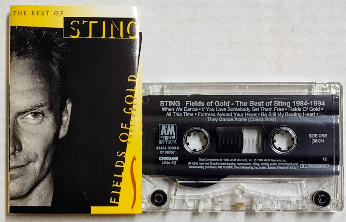 Sting - “Fields Of Gold: The Best Of Sting” - CASSETTE TAPE (BMG) VG+/VG+