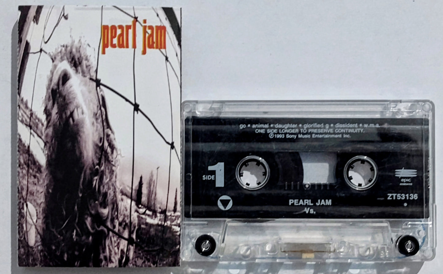 Pearl Jam - "Vs." - CASSETTE TAPE VG+/VG