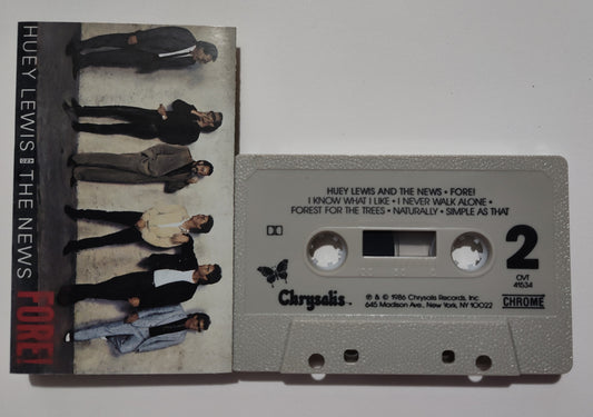 Huey Lewis & The News - "Fore!" - CASSETTE TAPE VG+/VG+