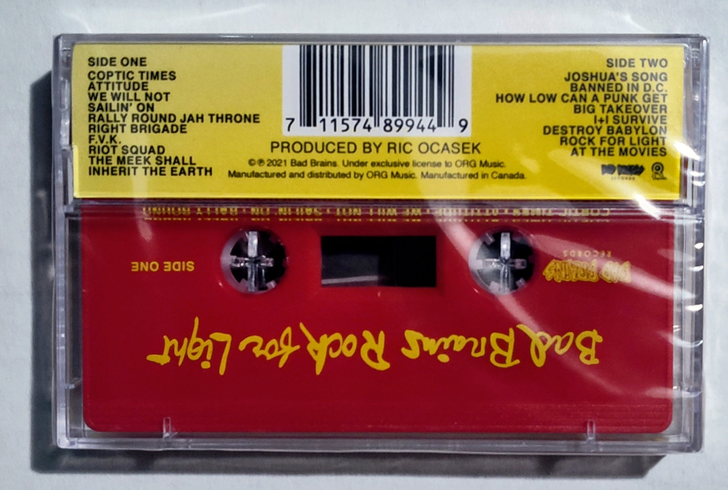 Bad Brains - "Rock For Light" - INDIE CASSETTE TAPE M/M (Sealed)
