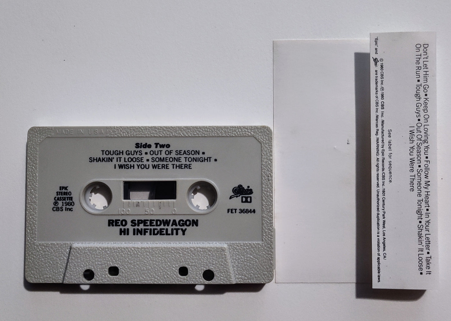 REO Speedwagon - "Hi Infidelity" - CASSETTE TAPE (DOLBY) VG+/VG+