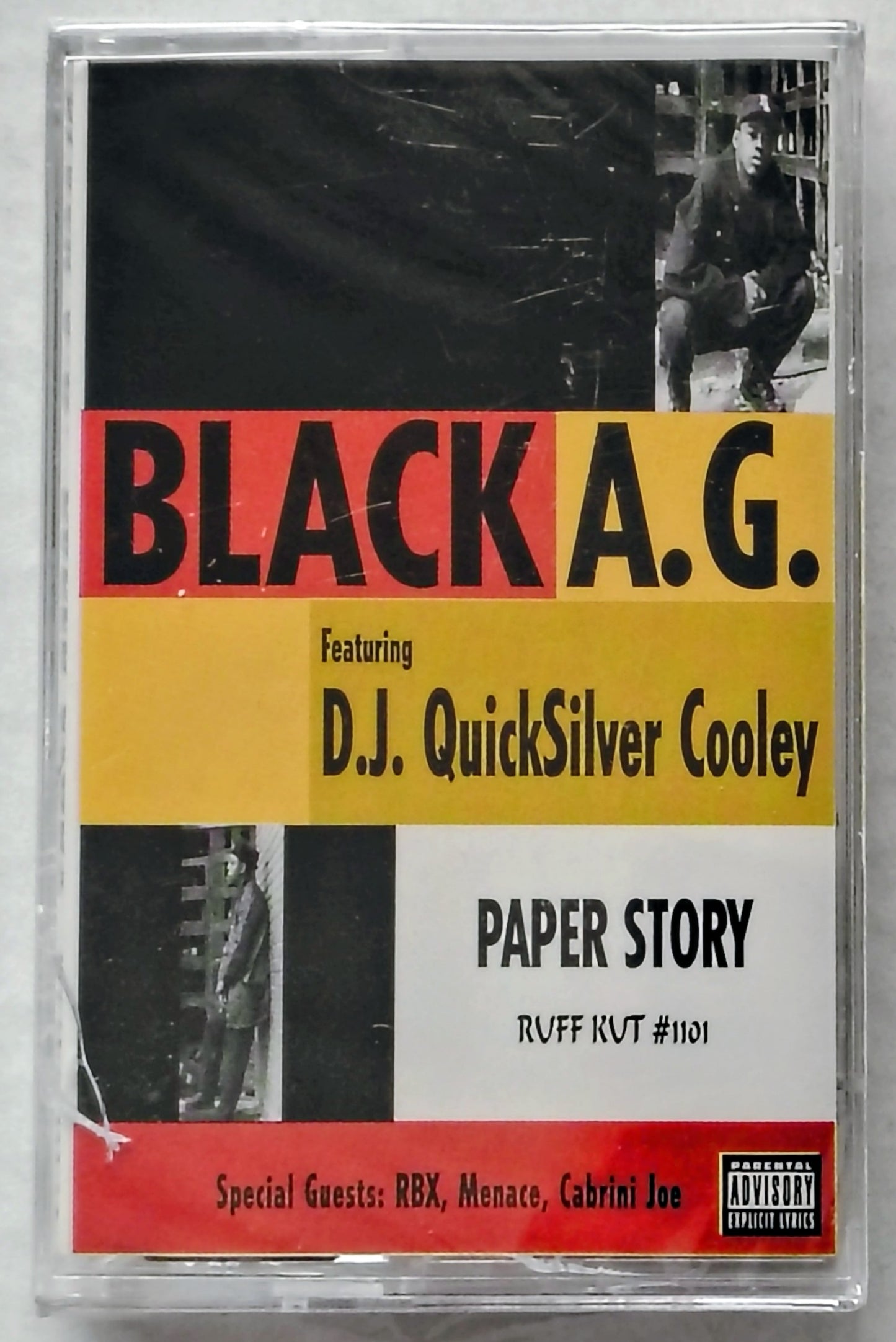 Black A.G. Featuring DJ Quicksilver Cooley - “Paper Story (EP)” - CASSETTE TAPE NM/M (Sealed with cracked case) *❄️* [Chicago, IL]