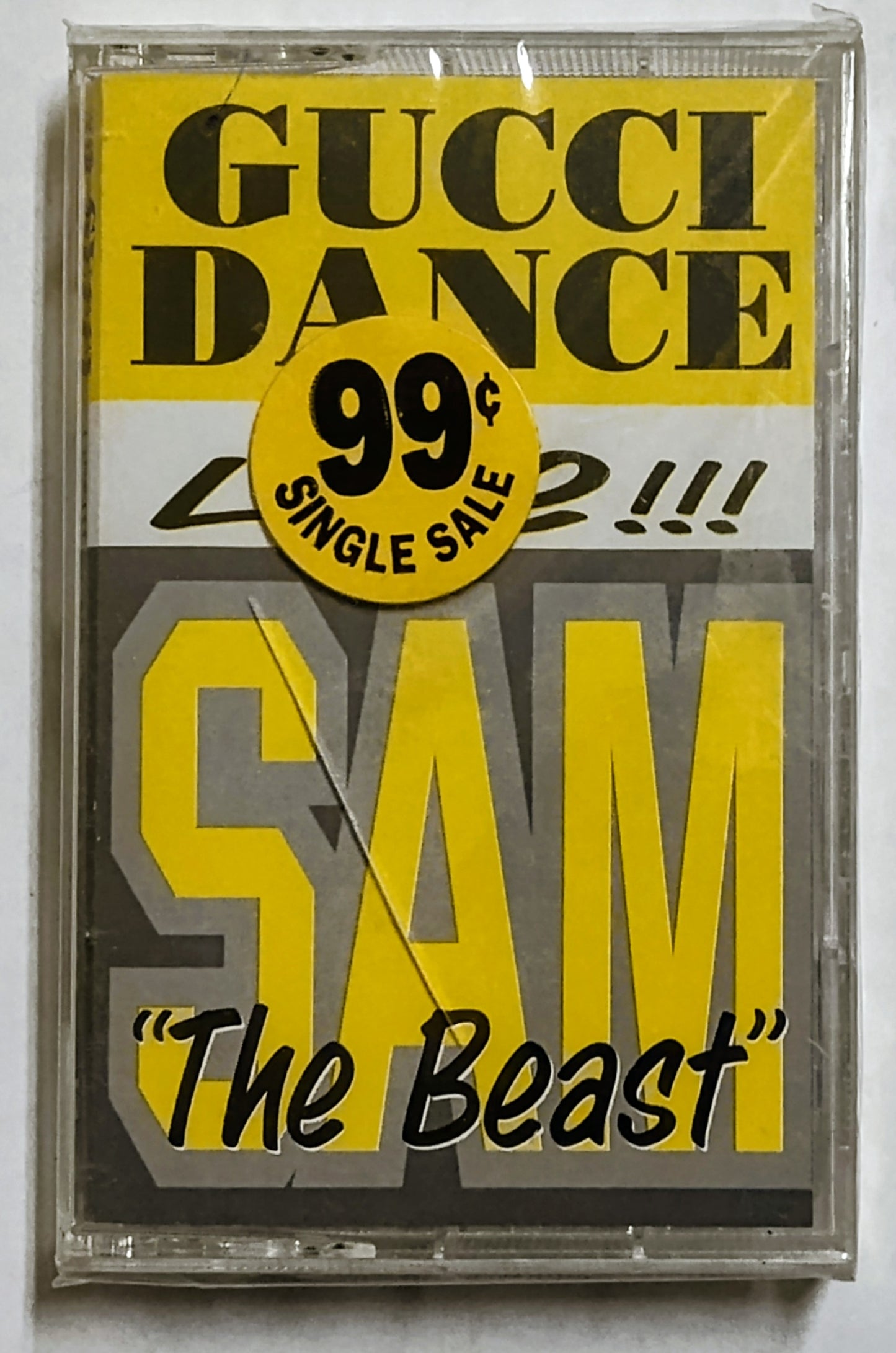 Sam “The Beast” - “Gucci Dance Live!!!” - CASSETTE TAPE (Maxi Single) NM/M (Sealed; cracks in cover on front and back)