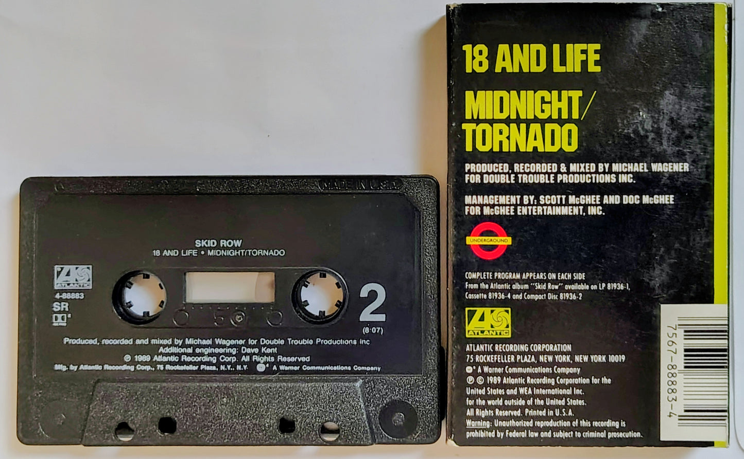 Skid Row - “18 And Life” - CASSETTE TAPE (Single) G+/VG+