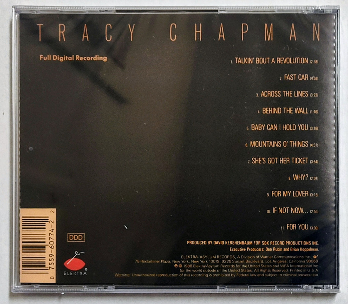 Tracy Chapman - “Tracy Chapman” - COMPACT DISC M/M (Sealed) *🌟*