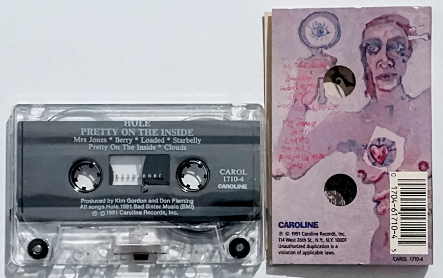 Hole - “Pretty On The Inside” - CASSETTE TAPE VG+/VG+