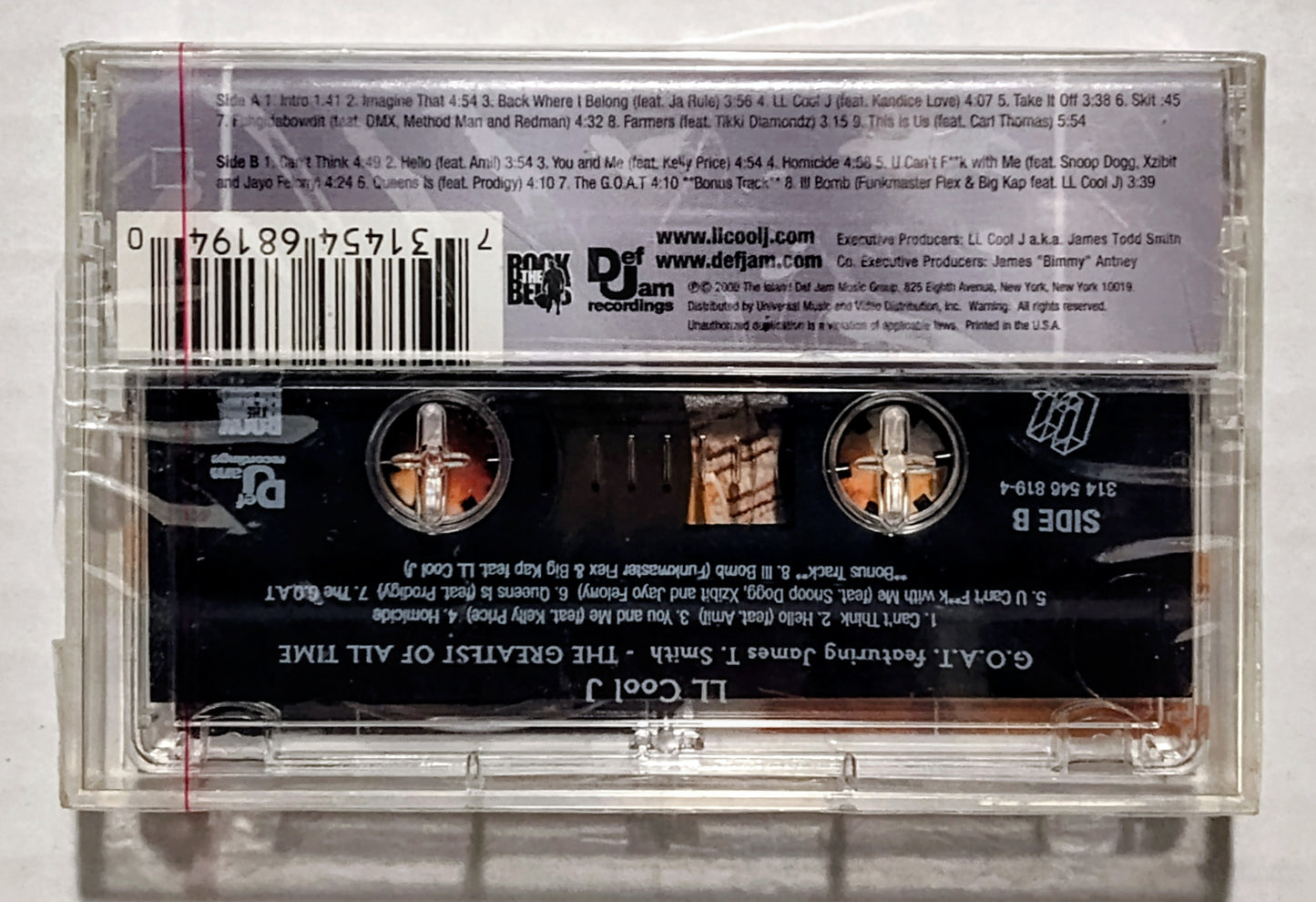 LL Cool J - “G.O.A.T. Featuring James T. Smith The Greatest Of All Time” - CASSETTE TAPE NM/M (Sealed; cellophane along top of case has been cleanly torn off)