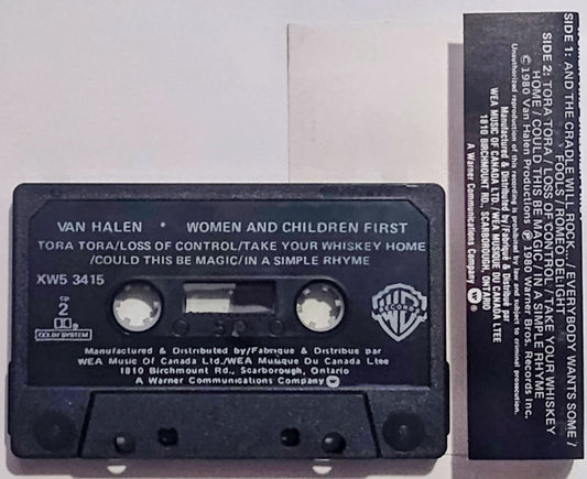 Van Halen - "Women And Children First - CASSETTE TAPE (Canada; Black shell; DOLBY) VG/VG