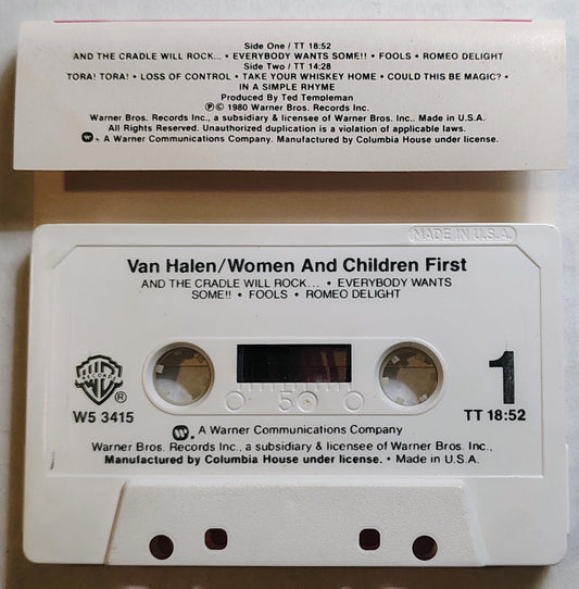 Van Halen - "Women And Children First - CASSETTE TAPE (Columbia House) VG+/VG+