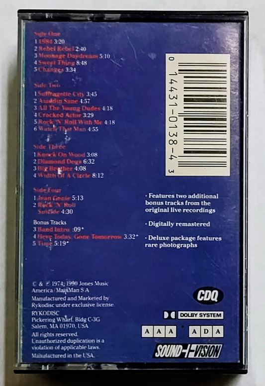David Bowie - “David Live: David Bowie At The Tower Philadelphia” - CASSETTE TAPE (2x) VG+/VG+