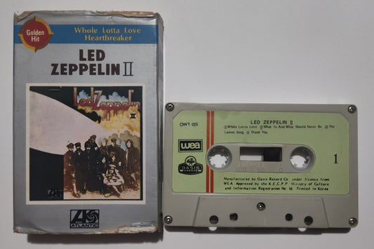 Led Zeppelin - "Led Zeppelin II" - CASSETTE TAPE (S. Korea; Oasis Records; Official; Stereo) G/VG (Cosmetic; plays perfect- I have never heard this album sound this good before!)