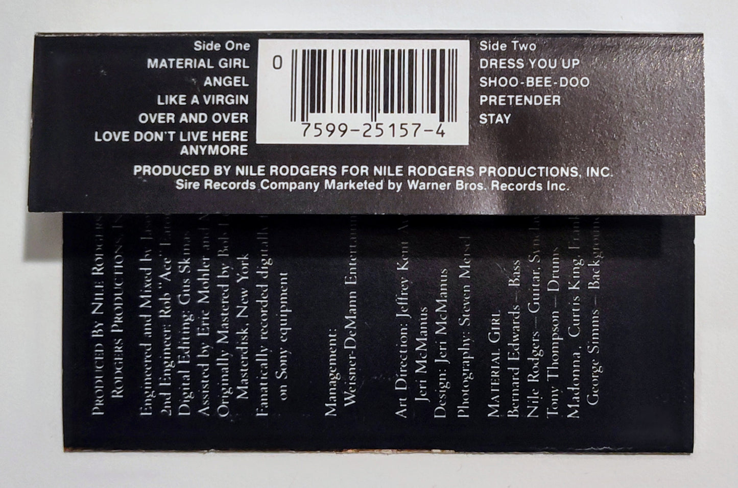 Madonna - "Like A Virgin" - CASSETTE TAPE (SR; DOLBY HX PRO B NR) VG+/VG+