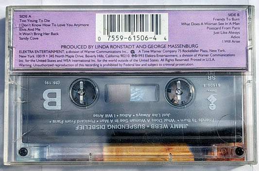 Jimmy Webb - “Suspending Disbelief” - CASSETTE TAPE VG+/VG+