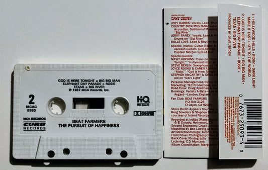 Beat Farmers - "The Pursuit Of Happiness " - CASSETTE TAPE VG/VG (Drill hole thru cover and cassette shell)