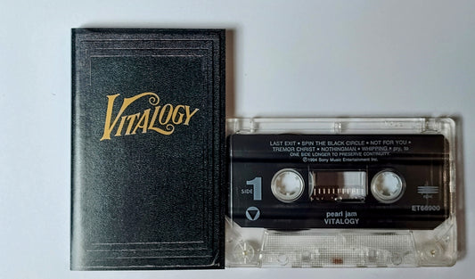 Pearl Jam - "Vitalogy" CASSETTE TAPE VG/VG+ (Bent inner j card; includes tiny booklet)