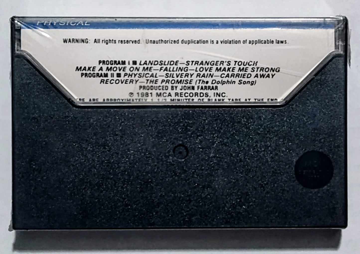 Olivia Newton-John - “Physical” - CASSETTE TAPE NM/M (Sealed; tiny tear in cellophane)