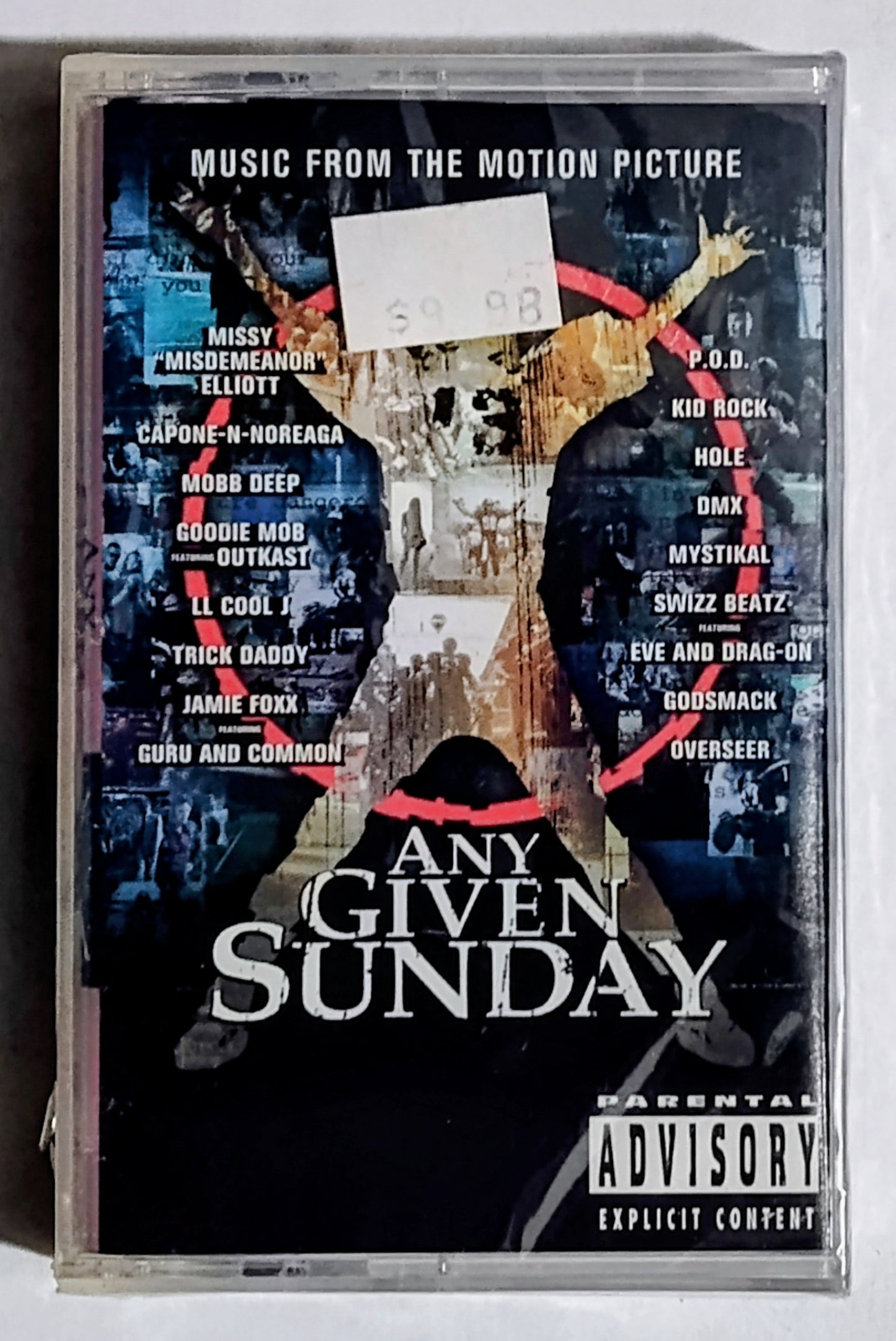 Various Artists - “Any Given Sunday Soundtrack” - CASSETTE TAPE NM/M (Sealed; hole in cellophane on spine; lightstruck spine)