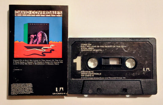 David Coverdale's Whitesnake - "Snakebite" - CASSETTE TAPE (Dual color shell) VG/VG