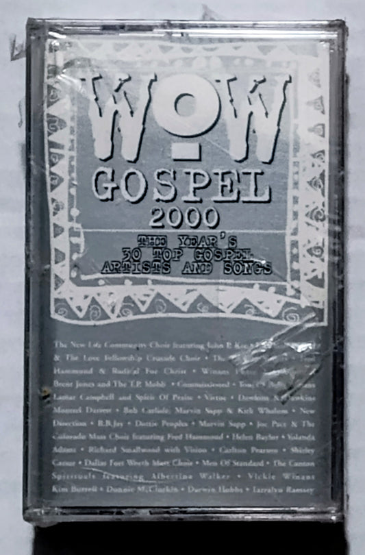 Various Artists - “Wow Gospel 2000 - The Year’s 30 Top Gospel Artists And Songs” - CASSETTE TAPE (2x) VG+/M (Sealed; torn cellophane; shelf wear)